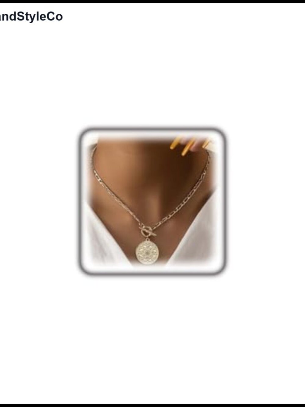 Large Medallion Pendant Necklace for Women Punk Figaro Chain Toggle Clasp Choker